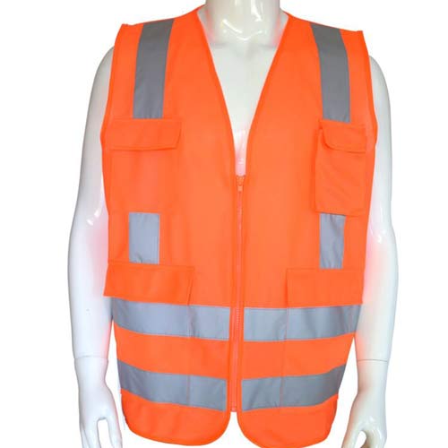 Sliver reflective tape on the safety vest