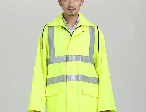 Imperméable de sécurité jaune et argent haute visibilité avec aérations