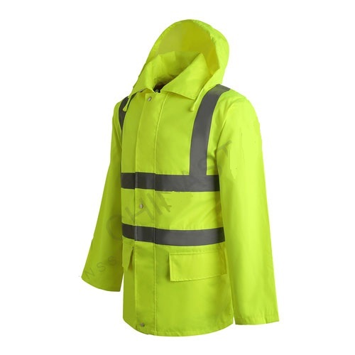 Safety Raincoat Reflective Rain Jacket Mens XW Reflective