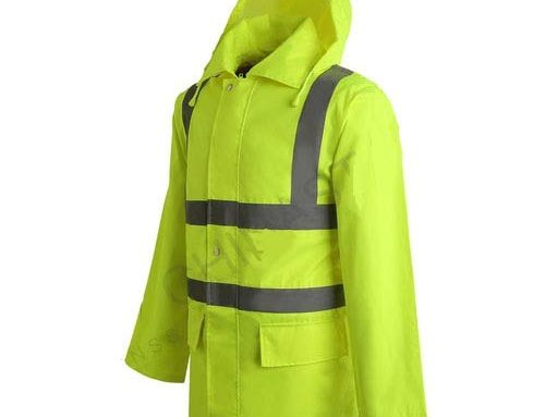 High Visibility Reflective Rain Jacket Mens With Mesh Lining