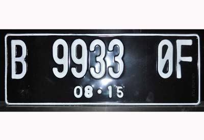 Black reflective license plate sheeting for Indonesia