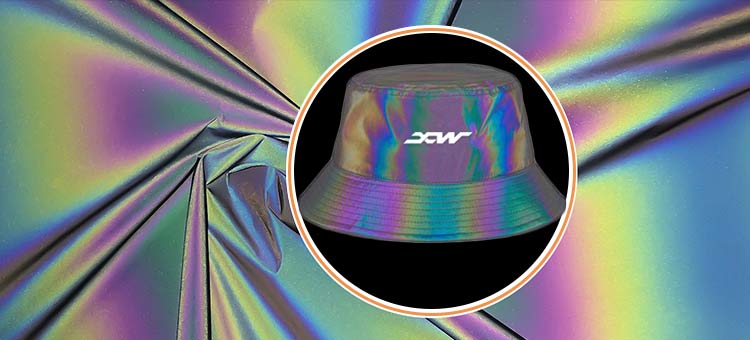 Rainbow reflective fabric for hat
