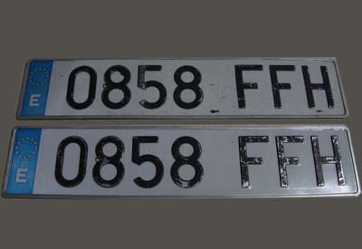 Reflective license plate nums film for Spain