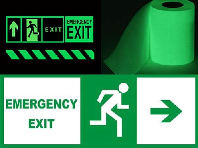 Emergency Sign Made By luminescent film