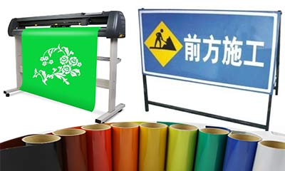 plotter cutting reflective sheeting for construction signs