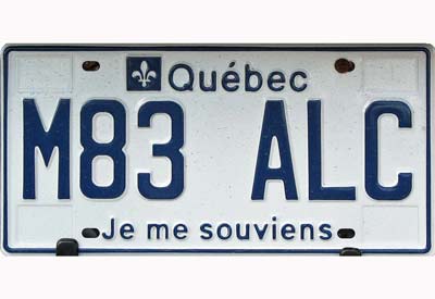 reflective license plate numbers for Canada XW8200