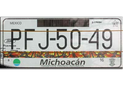reflective plate license num sheeting for Mexico