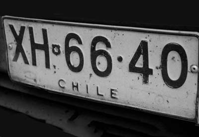 white reflective license plate frame sheeting for Chile