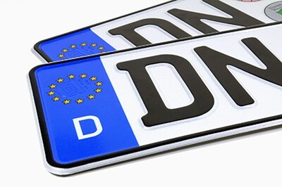 reflective license plate for German