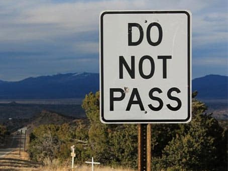 Do not pass on two-lane roadways