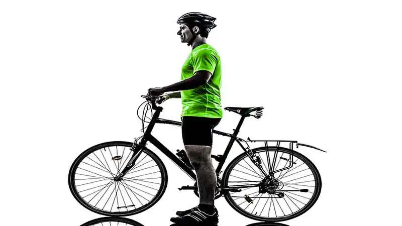 Wearing a reflective vest when riding a bicycle 