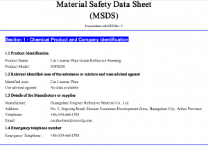 MSDS XW8200