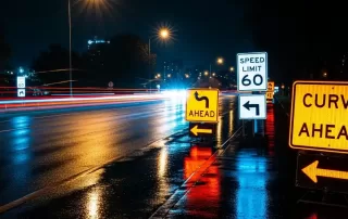 Why can we see traffic signs at night