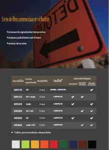 catalogue de films réfléchissants de qualité commerciale